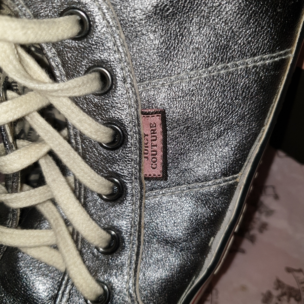 Juicy Couture Metallic Silver Leather High Tops - Picture 7 of 11